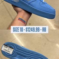 OFF-WHITE x NIKE AIR FORCE 1 LOW ‘07 MCA SIZE 10