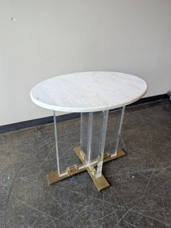 Modern Oval Marble Top Accent Table