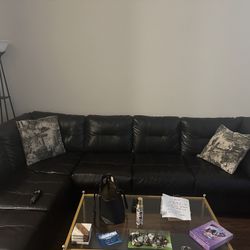 Ashley’s furniture: Espresso Brown Leather Sectional