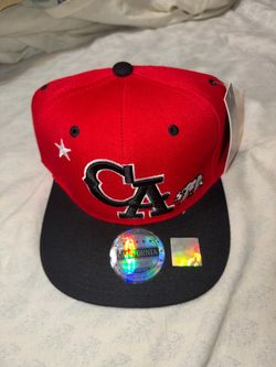 California CA Snapback Hat Red Black