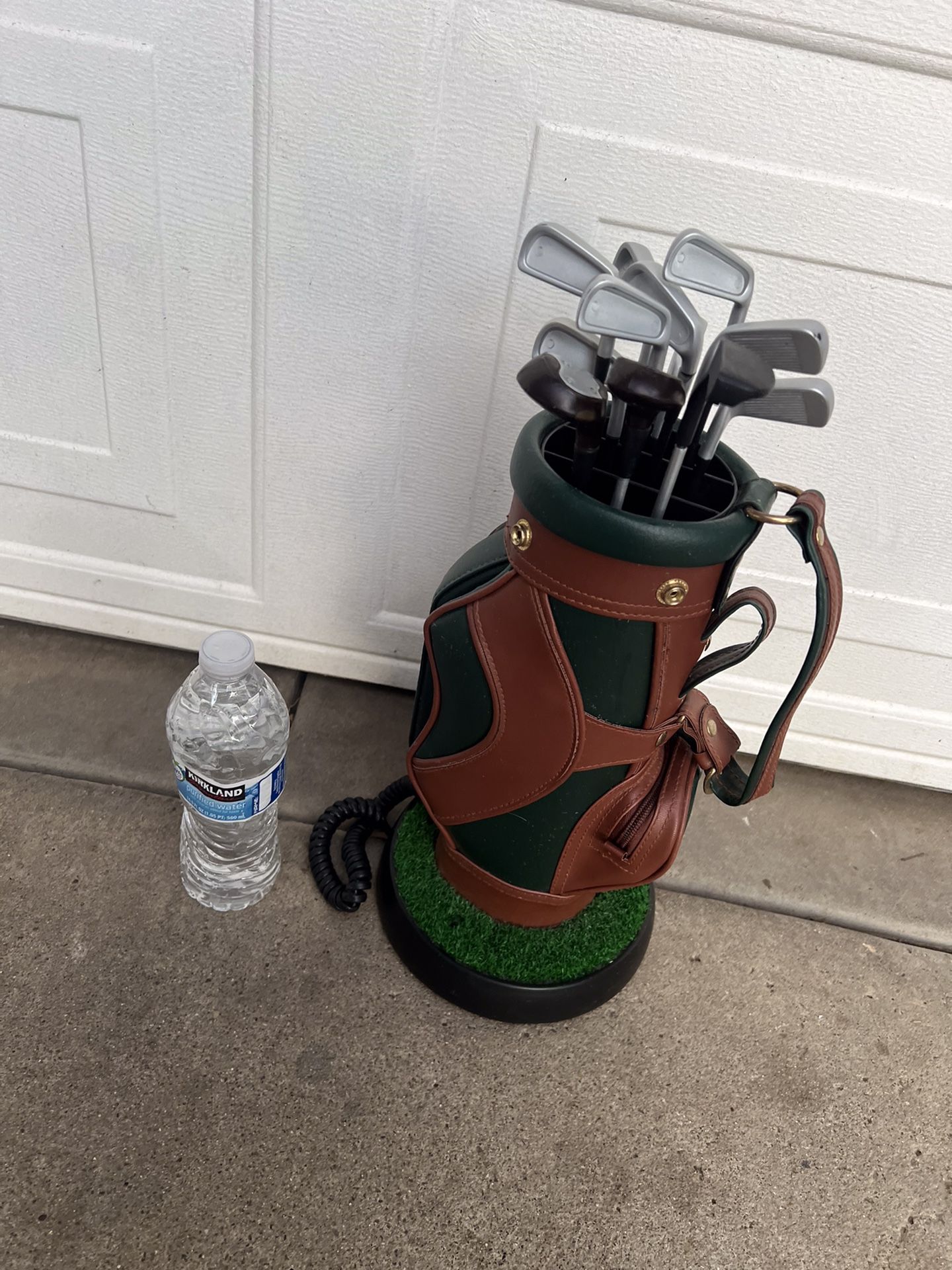 Vintage Golf Bag Landline Phone Great Shape Has All Clubs