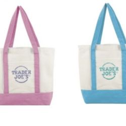 New - Trader Joe's Mini Canvas Totes Bags (Available Colors: navy, yellow, red, or forest green)