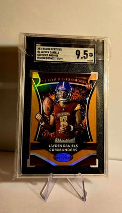 Panini 2024 Certified Jayden Daniels Commanders #4 Mirror Bronze /299 RC SGC 9.5