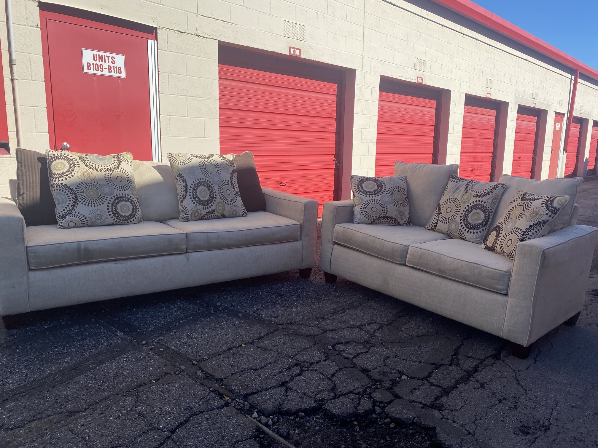 Couch And Loveseat Set. Free Delivery 