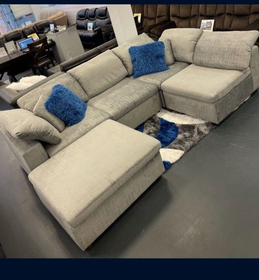 *Year End Sale Event!!!*---Flexible Lima Fabric Sectional Sofa W/Ottoman---Now $899!!!---Delivery/$10 Down Financing😎