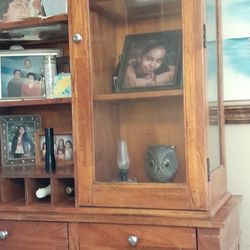 Solid Oak China Cabinet