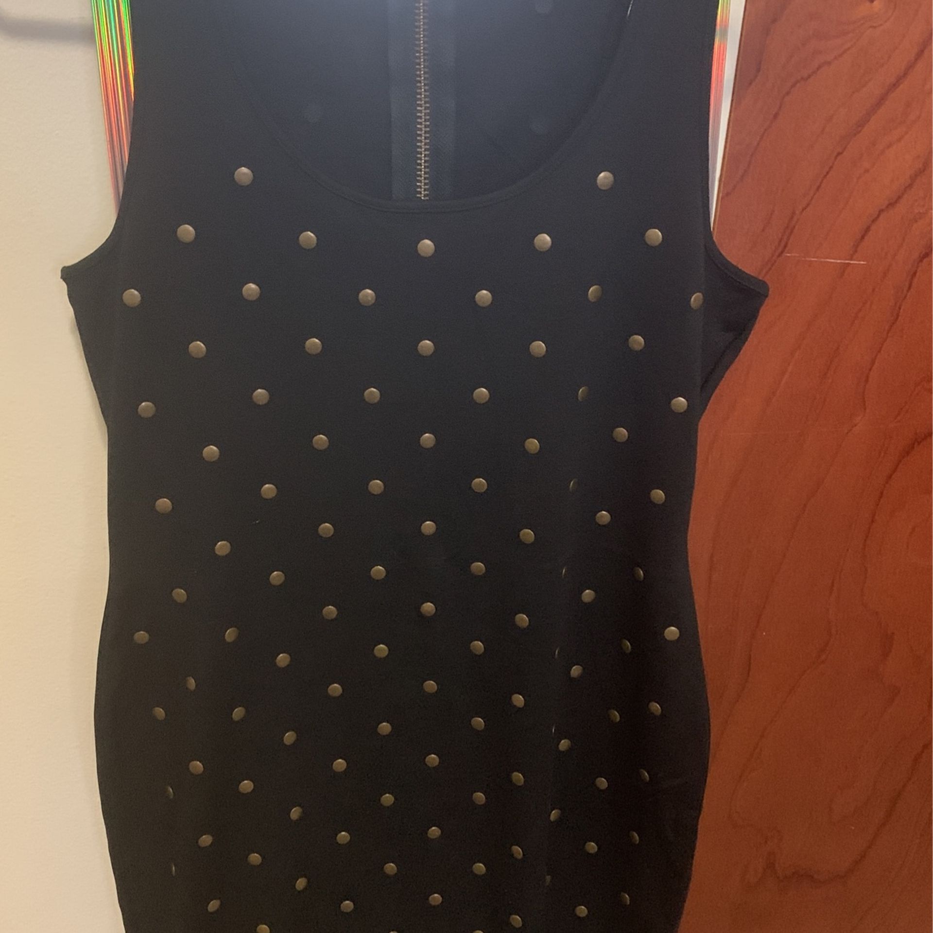 Black Sleeveless Studded Dress