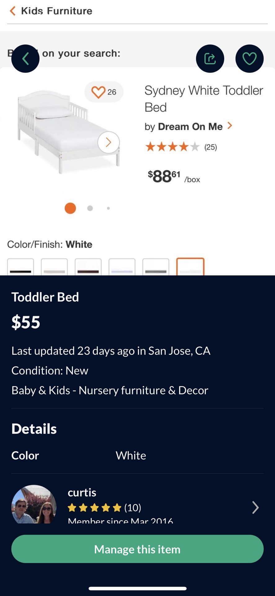 Brand New Toddler Bed Frame