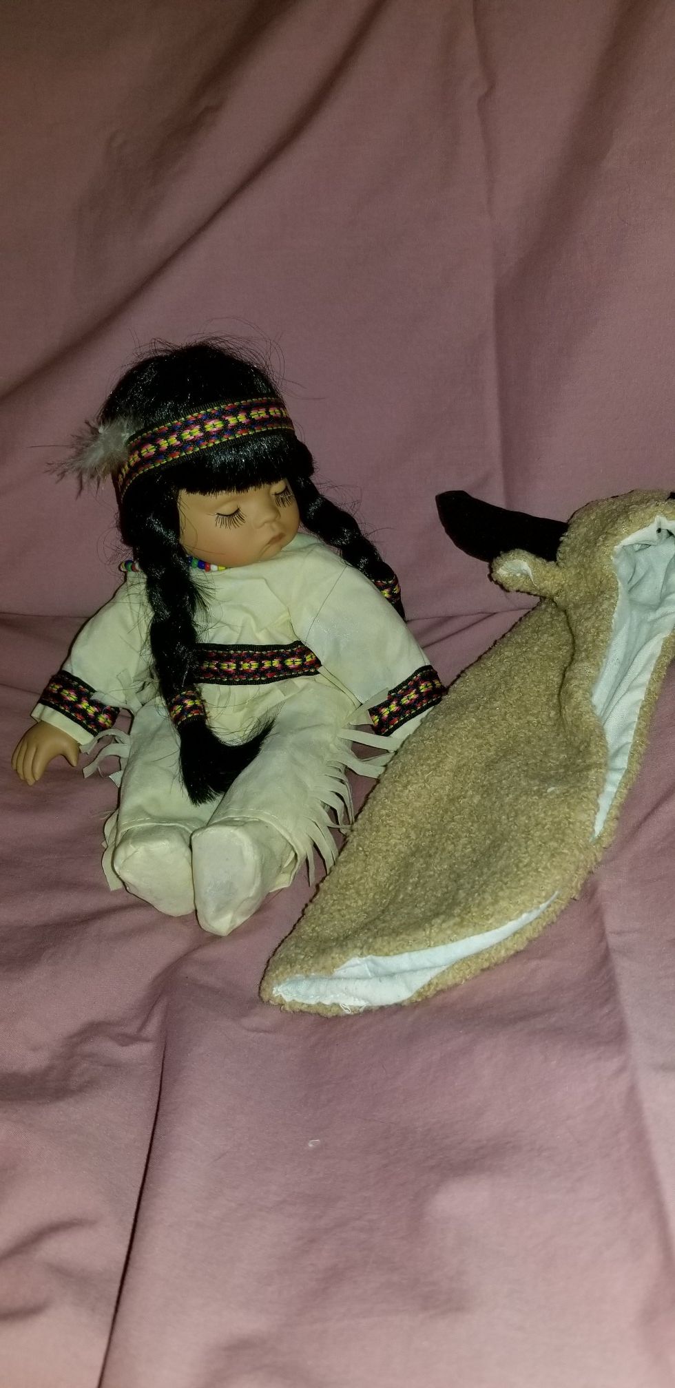 Warrior Porcelain Indian Doll