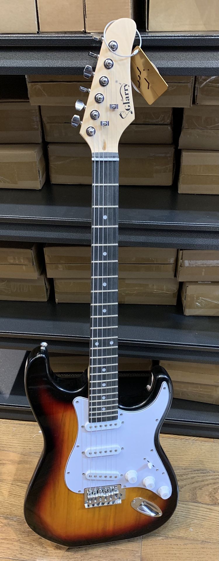 Strat Style Electric Guitar 6 String - Tobacco Burst/Sunset, Soft Bag, Strap, Tool