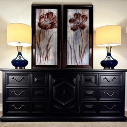 🔆🔆ELEGANT BLACK DREXEL dresser/buffet/sideboard/tv Stand/dining Server/changing Table/credenza