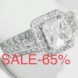 Engagement Ring  Anniversary Diamond Ring  1.30 Carats Natural Diamonds 💎❤️ LIQUID ATION SALE -65% APPRAISED BY GEMOLOGICAL INSTITUTE NEW YORK 