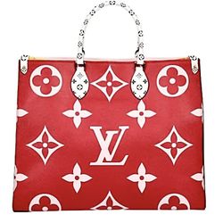 Limited Edition-Louis Vuitton Tote Bag On The Go Monogram Rouge Red GM 2way Shoulder Bag