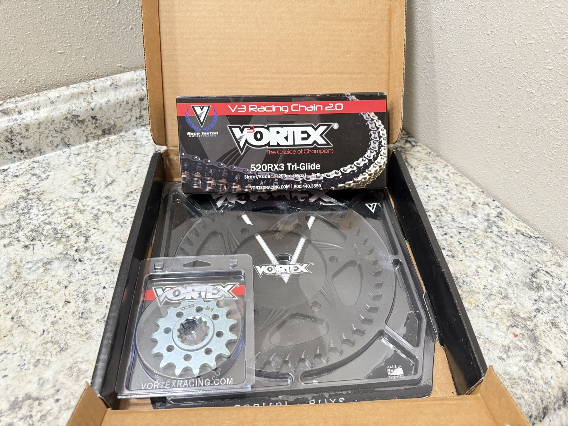 Vortex V3 HFR Quick Accel Chain And Sprocket Kit Yamaha FZ-10 / MT-10 2017-2025 SEALED