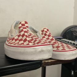 Red Checkered Vans Men’s 12