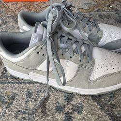 Nike Dunk Retro Low White/Lite Smoke Grey - size 10