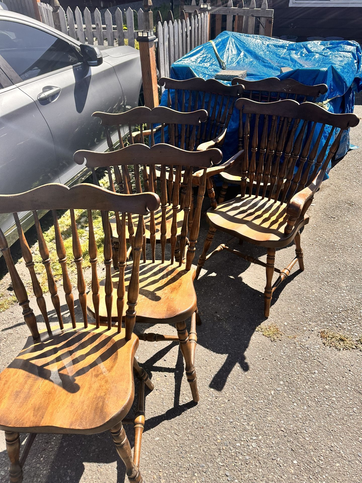 Vintage Conant-Ball Solid Hard Rock Maple Colonial with 6 chairs