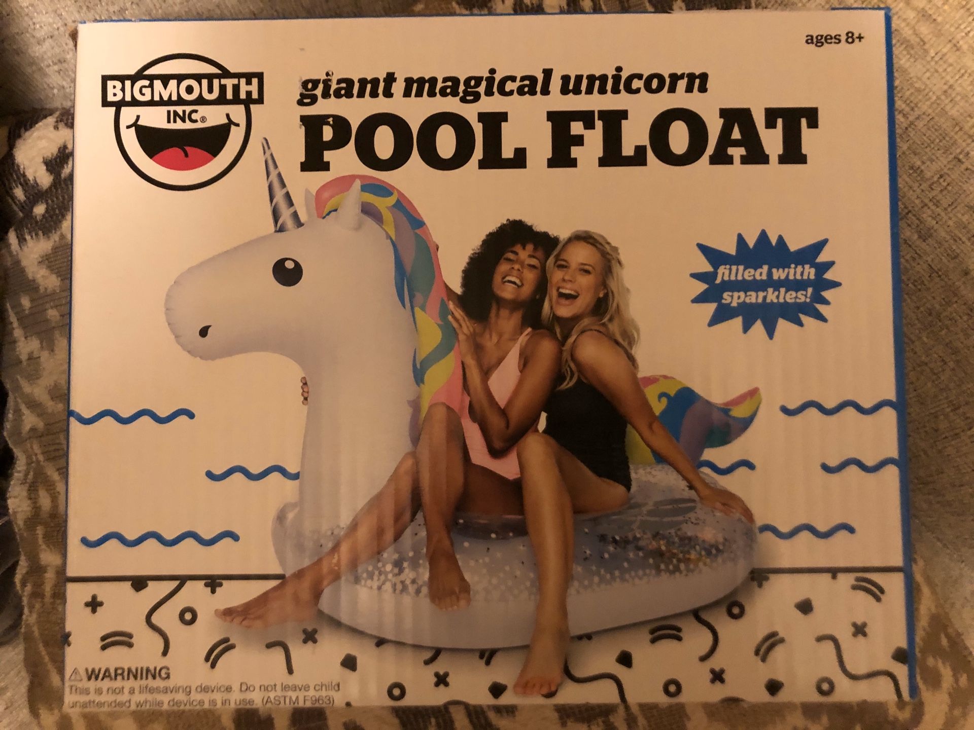 Giant Unicorn Pool Float with Sparkles!