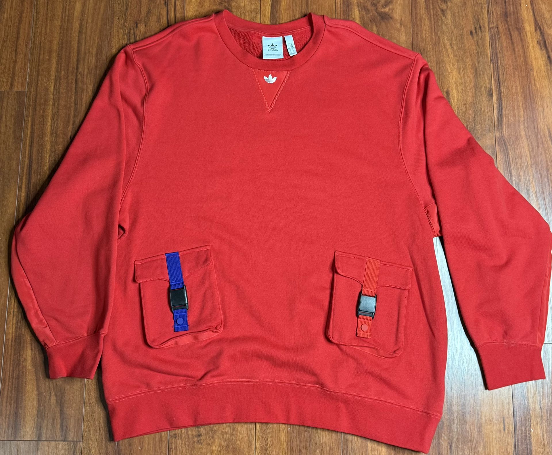 New Adidas CNY Crew Lunar New Year French Terry Red Men Size XL GR0219