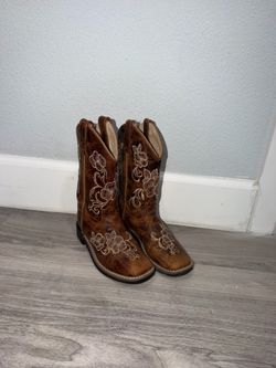 Shyanne Girls Brown Leather Cowgirl Boots