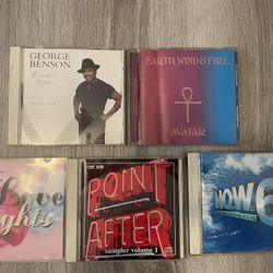 5 Music CDs – George Benson / Earth Wind & Fire / Love Lights / NOW 6 / Point After
