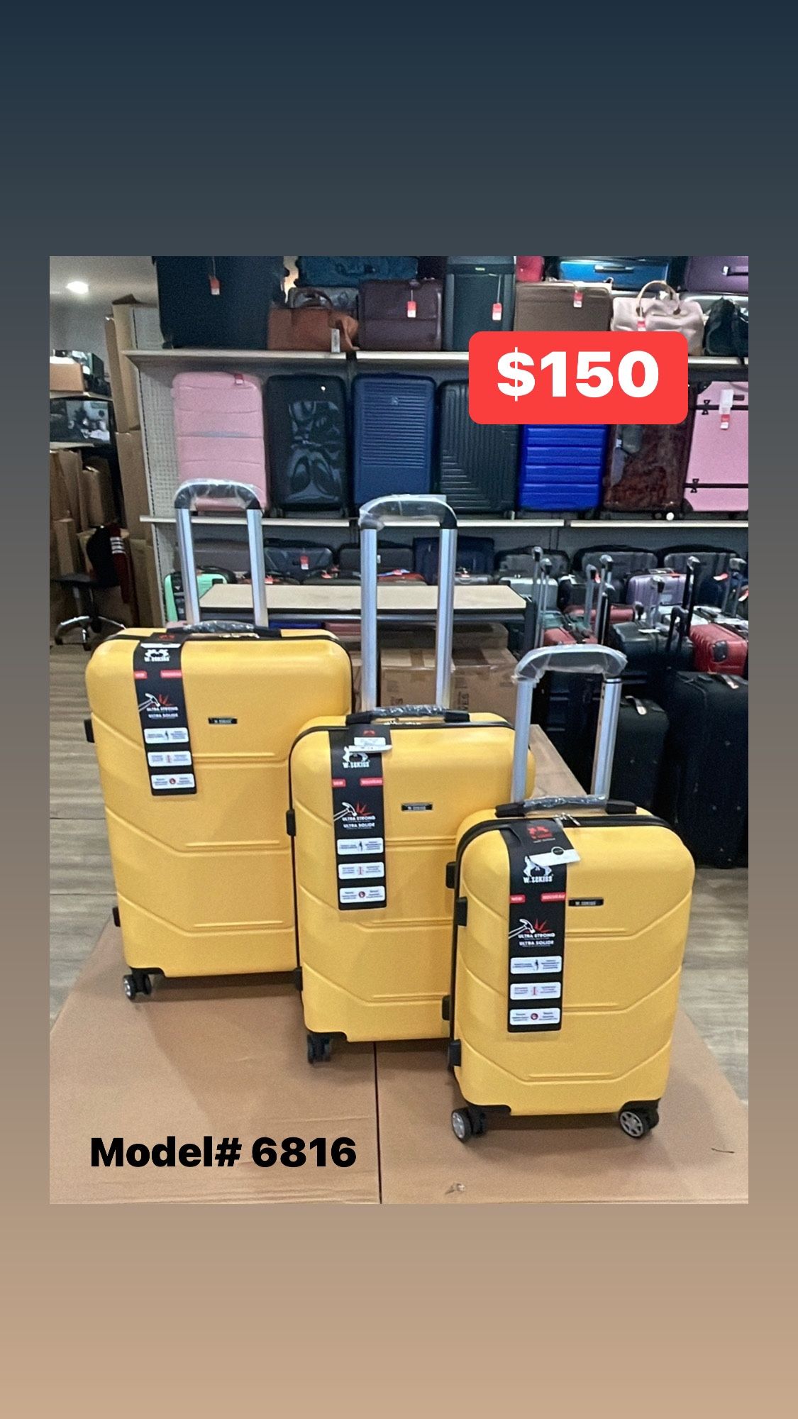 New 3 Piece Hardside Luggage Set