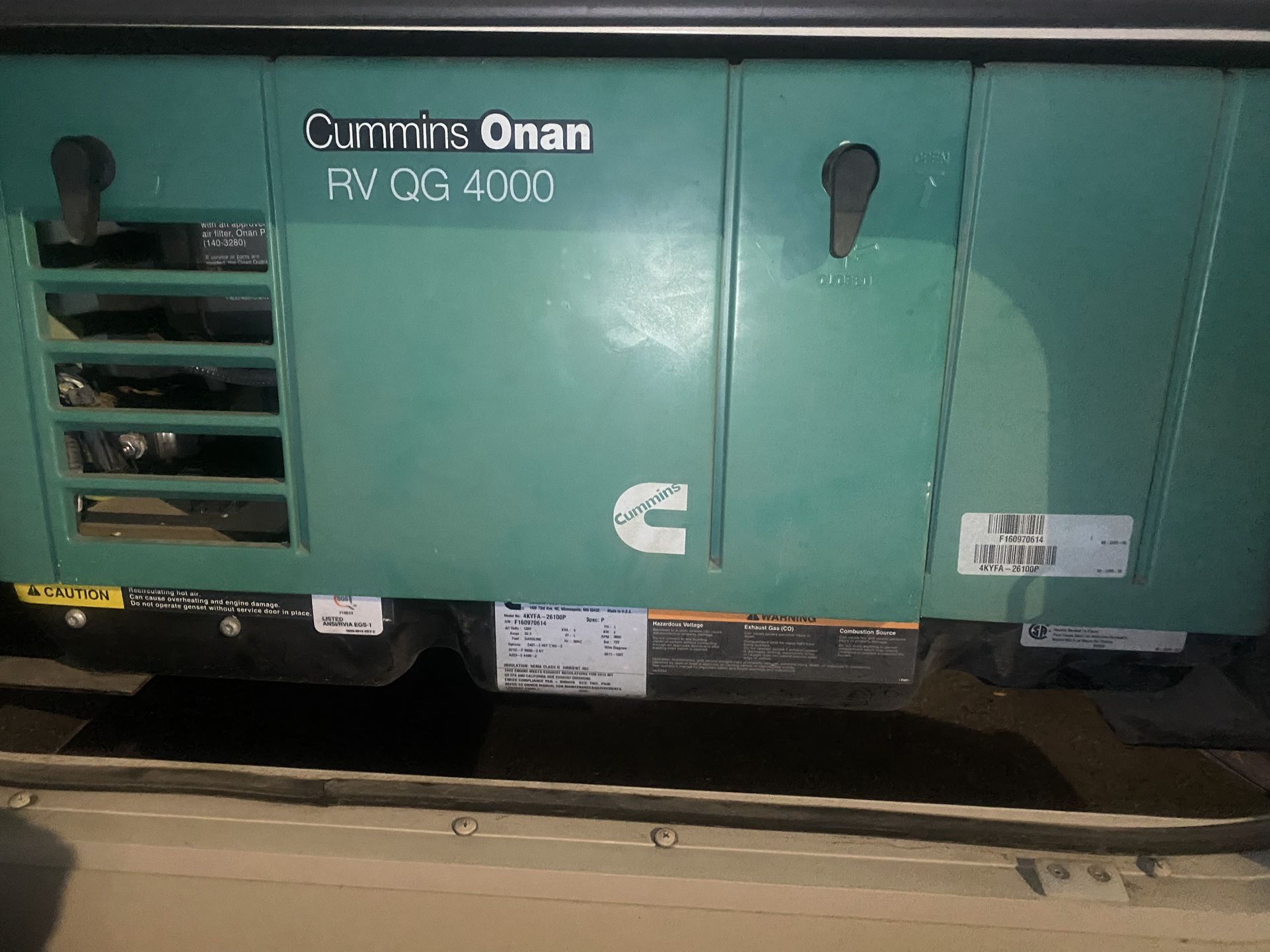 Onan QG RV 4000 Cummins Generator