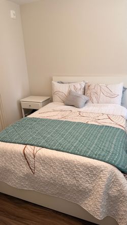 Bed frame + mattress included + night stand