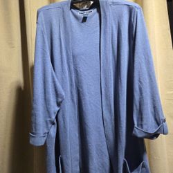 KAREN SCOTT BLUE SZ 3X CARDIGAN  
