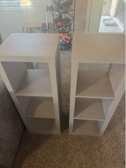 Grey 3 cubed open bookshelf