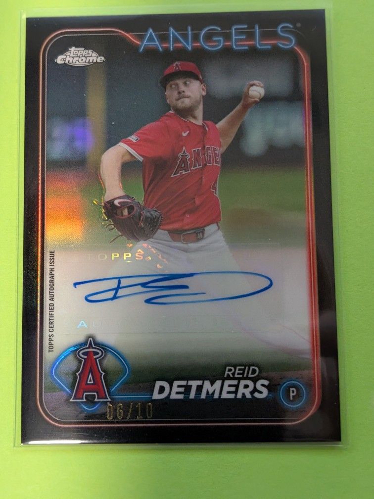 Rare Topps Chrome Reid Detmers Ltd. # 6/10 Auto Card