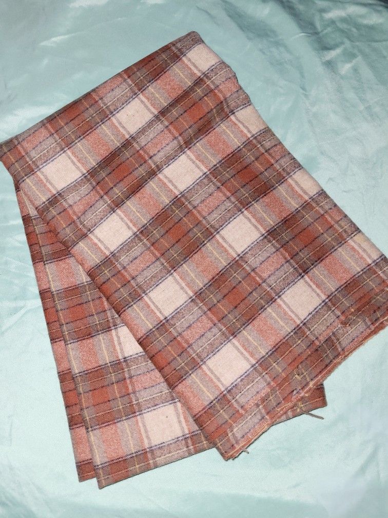 Brown Wool Plaid Fabric