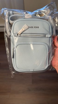 Michael kors Jet Set Medium Leather Crossbody Bag pale ocean NWT