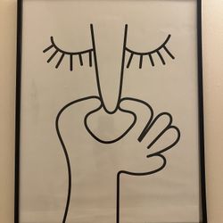 Modern minimalist wall art with black frame