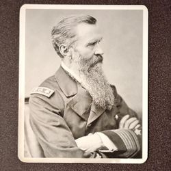 Civil War Union John Lorimer Worden Ironclad Monitor U.S. Navy General Knowledge Card Vintage Collectible Black White Photo Portrait