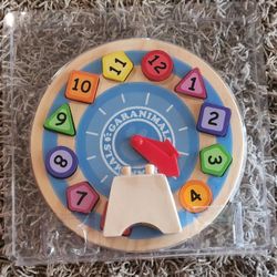 Grandma's Wooden Shape Sorting Clock - Learning And Development- Wood Blocks - New In Package 