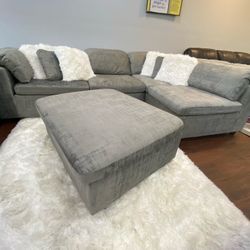  GREY MICROFIBER MODULAR SECTIONAL!!! JUST $10 DOWN AND 90 DAYS NO INTEREST!!!