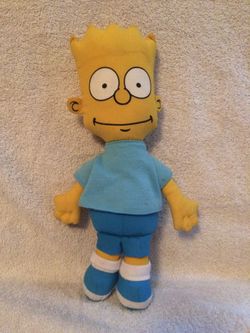 Vintage 1990 Bart Simpsons Plush Toy 10"
