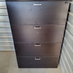 Back Cherry / Espresso 4 Drawer Lateral Filing Cabinet (YES, It's Available)