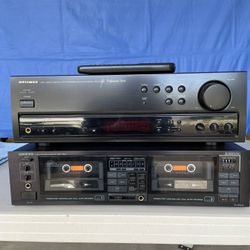 Onkyo TA-RW99 dual stereo cassette player, for playback and dubbing. 