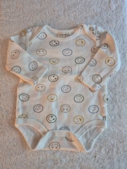 NEW! Organic! Rabbit + Bear Baby, Long Sleeve Onesie, 3-6 mo