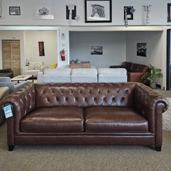 100% Real Leather Sofa  - Zoe