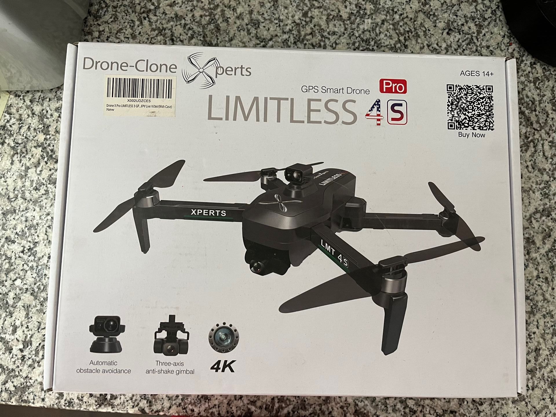Drone X Pro LIMITLESS 4 GPS 4K UHD Camera Drone for Adults with EVO Obstacle Avoidance, 3-Axis Gimbal, Auto Return Home, Follow Me, Long Flight Time, 