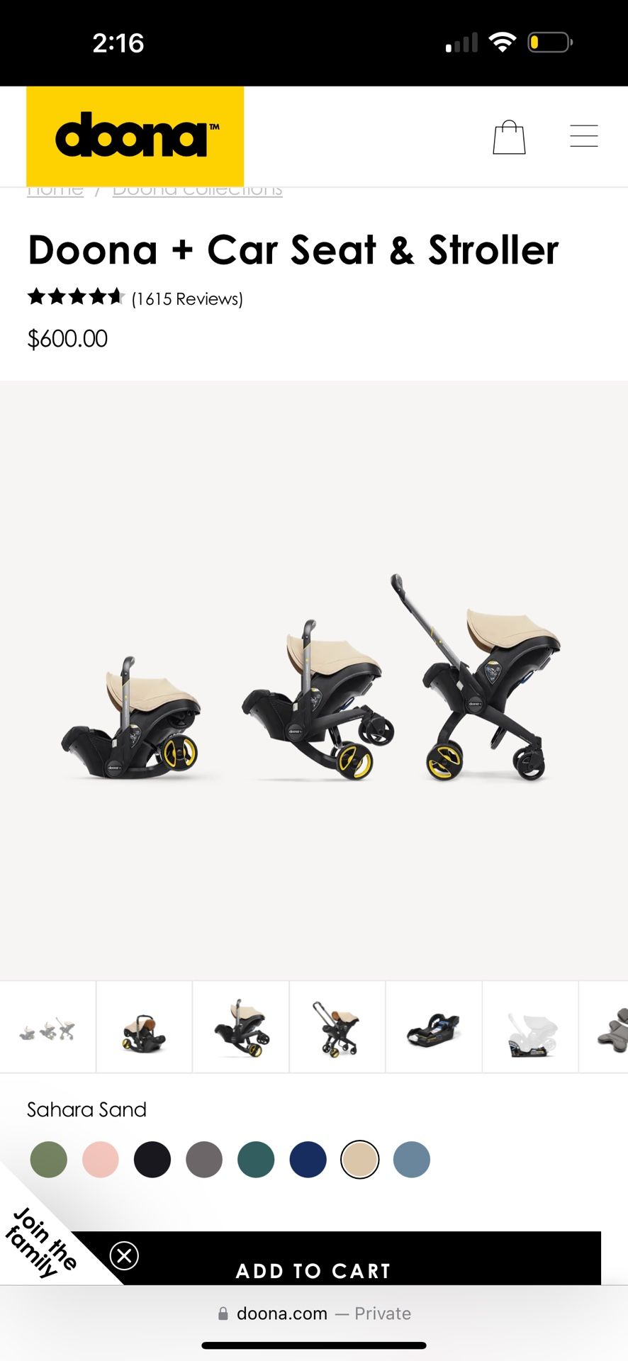 Doona Car seat/stroller Set