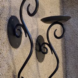 Wrought iron candle holder wall sconces