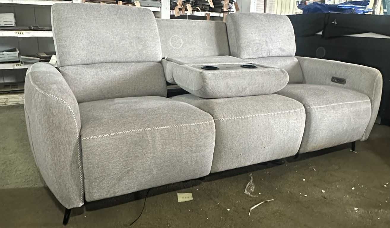  Three Seater Power Zero Wall Recliner Sofa with Drop Down Table Tray
