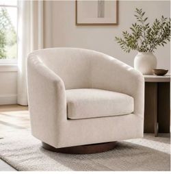 Swivel Accent Chair, 360° Upholstered Club Chair with Wide Seat, Fully Assembled Living Room Chair, Comfy Reading Chair for Bedroom, Apartment & Home 