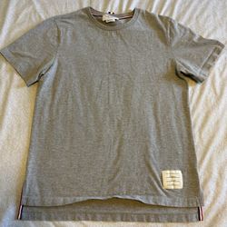 Thom Browne Size 2 Medium Men Jersey Relaxed Side Slit Tee T Shirt Used MJS067A