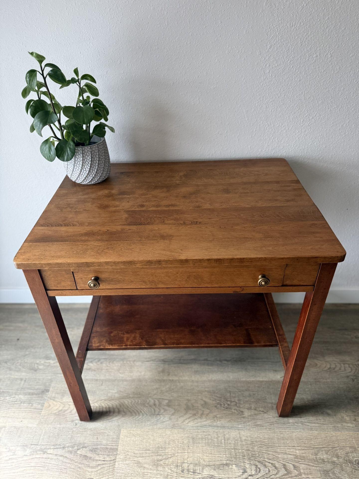 TERRIFIC table - desk insert - one drawer - one shelf - solid wood - end table - delivery available
