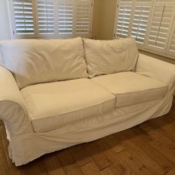 Pottery Barn White Upholstered Sofa 